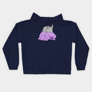 Waterbear and Blue Tabby Cat Kids Hoodie